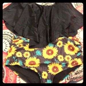 Sunflower high waisted swimsuit